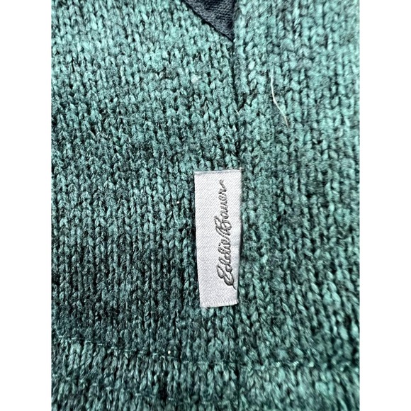 Eddie Bauer Sweater Mens Large Green Polyester Fleece Mock Neck Pullover - Picture 4 of 10
